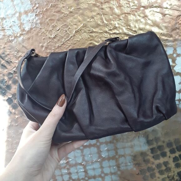 Nwot Zara Genuine Leather Burgundy Mini Bag - Picture 7 of 16